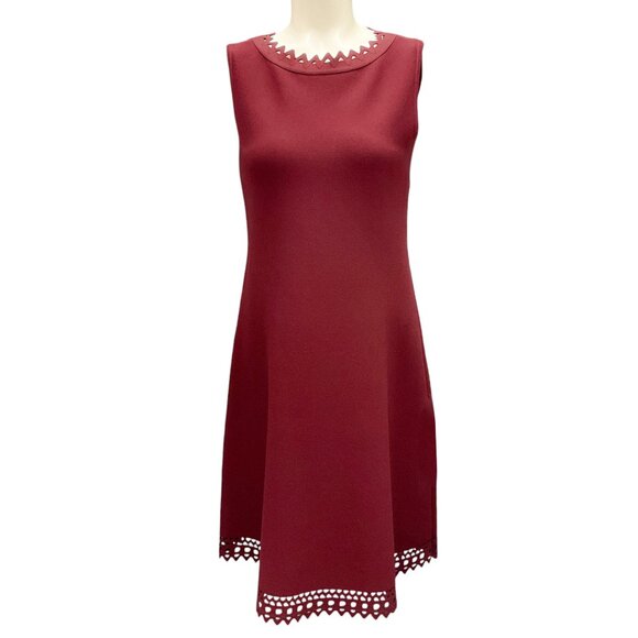 Alaia Dresses & Skirts - Alaia Burgundy Cut-Out Detail Sleeveless A-Line Viscose Knit Dress
